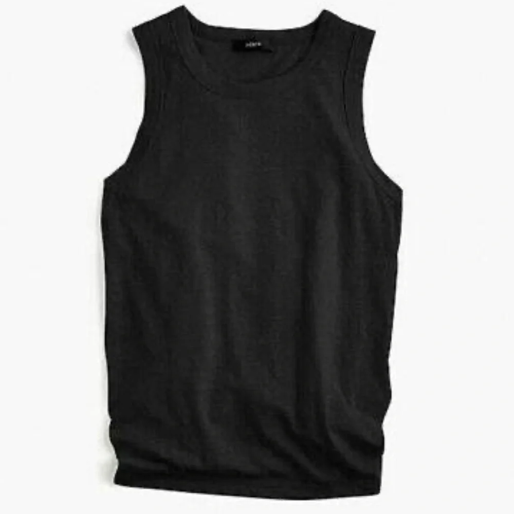 J. Crew Tie-Back Tank Top Black Small